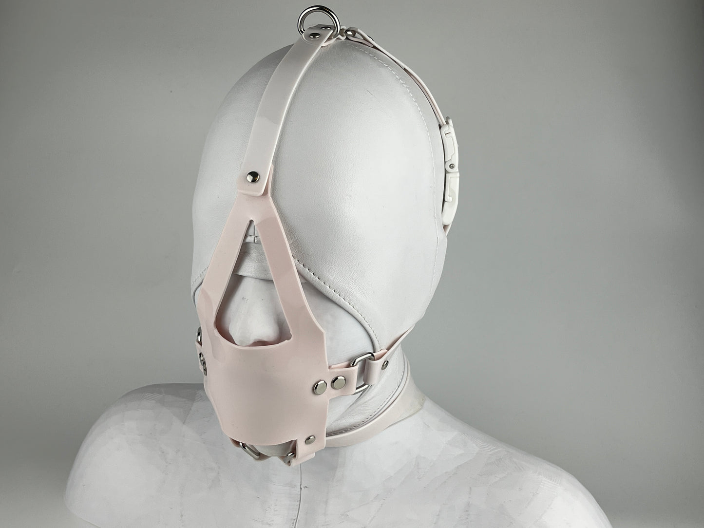 PU leather ball gag head harness with Kink-Lock fastener