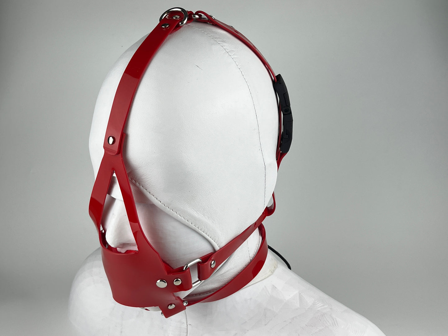 PU leather ball gag head harness with Kink-Lock fastener