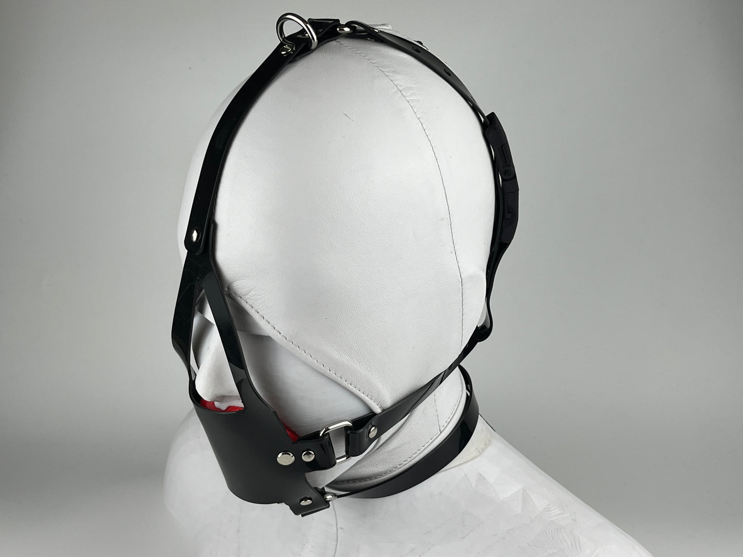 PU leather ball gag head harness with Kink-Lock fastener