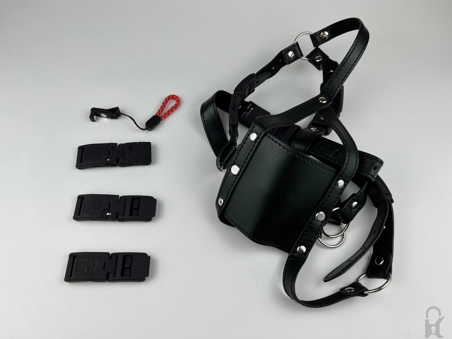 Premium :|: Kunstleder Ball Knebel Kopfharness mit Kink-Lock Schnellverschluss (mit innenliegendem Ballknebel) Kink-Lock