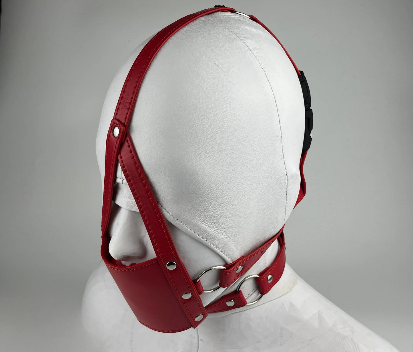 Premium :|: Kunstleder Ball Knebel Kopfharness mit Kink-Lock Schnellverschluss (mit innenliegendem Ballknebel) Kink-Lock