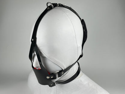 PU leather ball gag head harness with Kink-Lock fastener